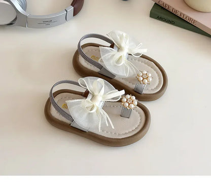 2025 Children Sandals for Girls Summer New Fashion Korean Style Soft Bottom Anti-slippery Versatile Chic Princess Beach Shoes