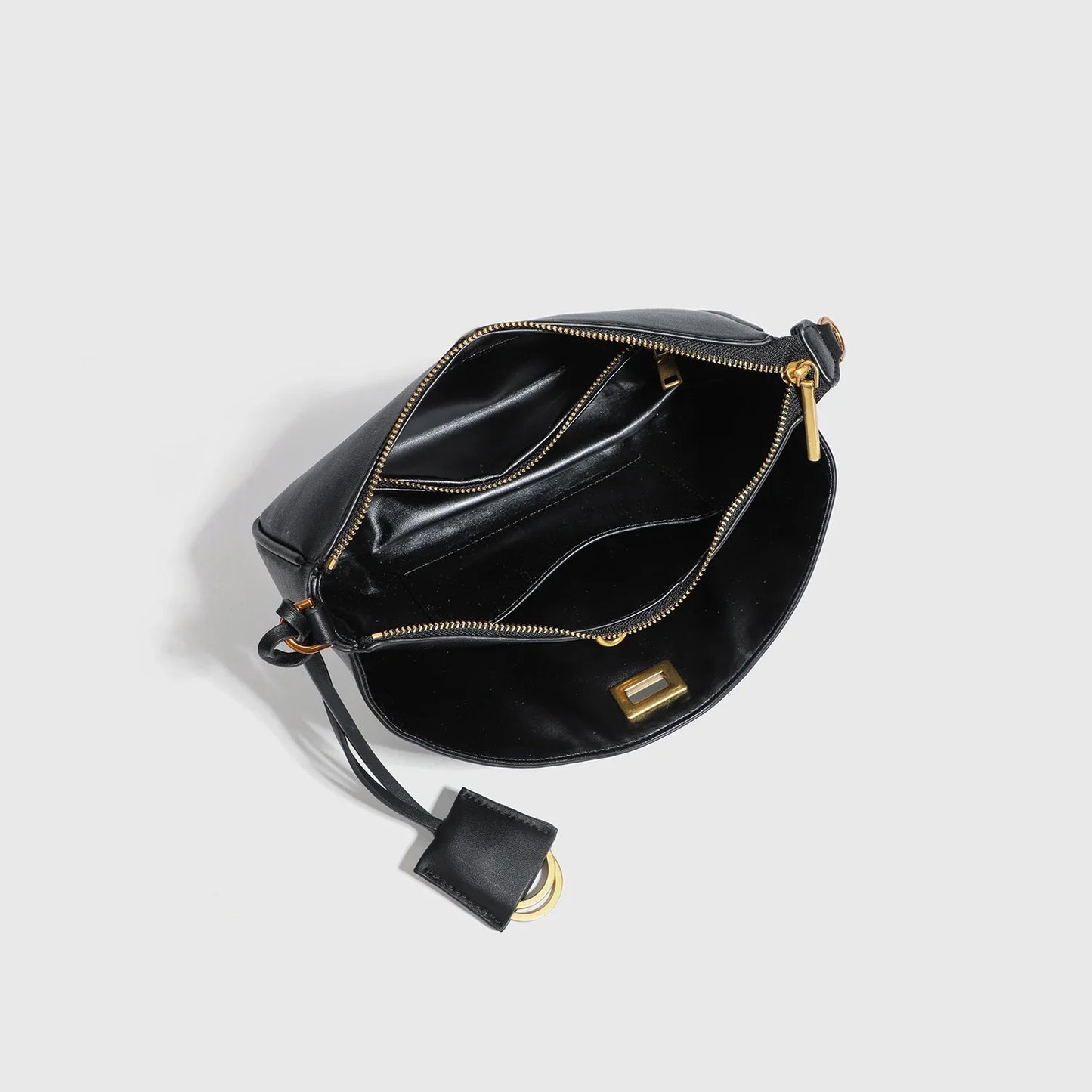 Women's Luxury Split Leather Shoulder Bag - Paris Classic Tote Handbag, Simple Metal Buckle Crossbody Underarm Bag