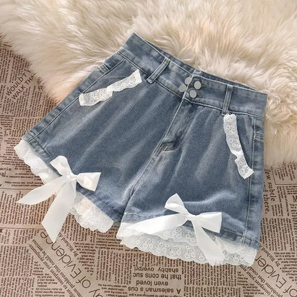 Blue High Waist Denim Shorts for Women Youthful Cheap Classic Stretchy Kpop Japanese 2000s Style Hot XL Short Jean Pants Woman