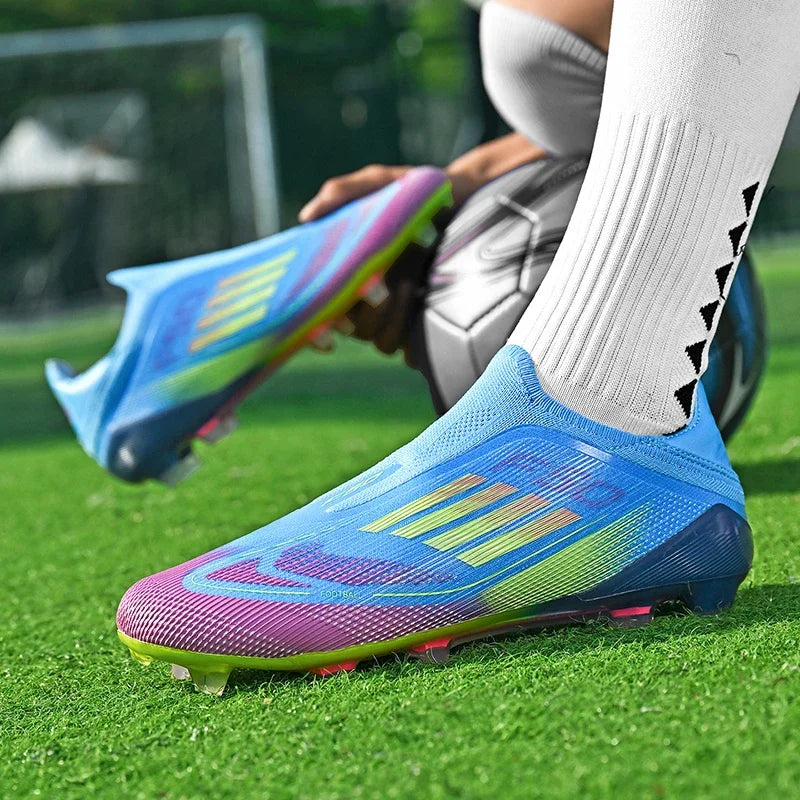 New Men Football Boots Outdoor Sport Training Soccer Shoes Match Boys Adult Cleats Breathable Non Slip Long Spikes Comfortable