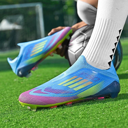New Men Football Boots Outdoor Sport Training Soccer Shoes Match Boys Adult Cleats Breathable Non Slip Long Spikes Comfortable