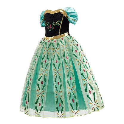 Girls Princess Dress Kids Disney Elsa Anna Snow White Aurora Sofia Rapunzel Cinderella Halloween Costume Children Birthday Party