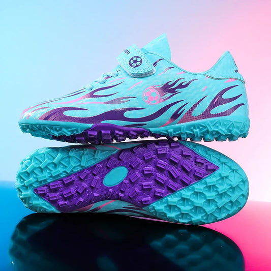 New Kids Soccer Cleats Youth Football Shoes TF Training Sneakers Boys Girls Non-Slip Breathable Lightweight Sport Boots 29-39