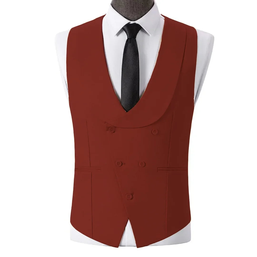 Men Vest Light Champagne With Lapel Solid Waistcoat For Wedding Banquet Prom Business Work Office Casual Daily Men Suit Vest