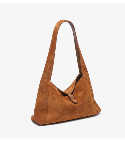 New Winter Women's Natural Suede Leather Bags Female Soft Cowhide Durable Crossbody Shoulder Bag Ladies Fashion Commute Handbags