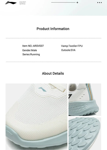 Men's Jogging Shoes LIGHT CLOUD Soft Breathable Running Shoes LiNing Leisure Sports Sneakers ARSV037