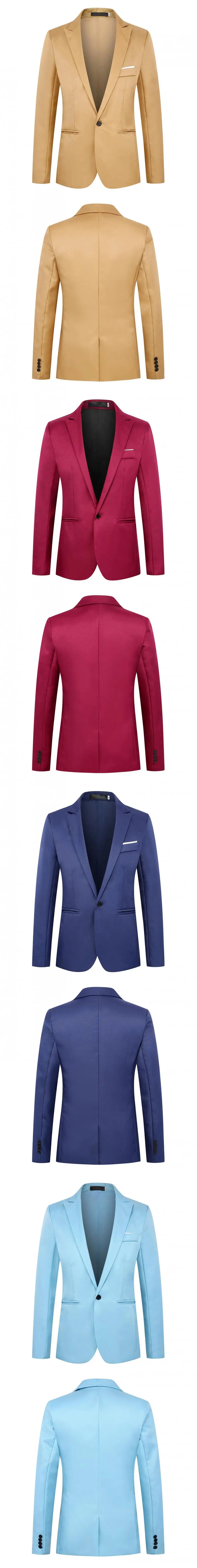 2026 New Men's Slim Blazers Fashion Single-button Business Casual Suit Jacket Solid Elegant Stylish Party Wedding Suit Tops Male
