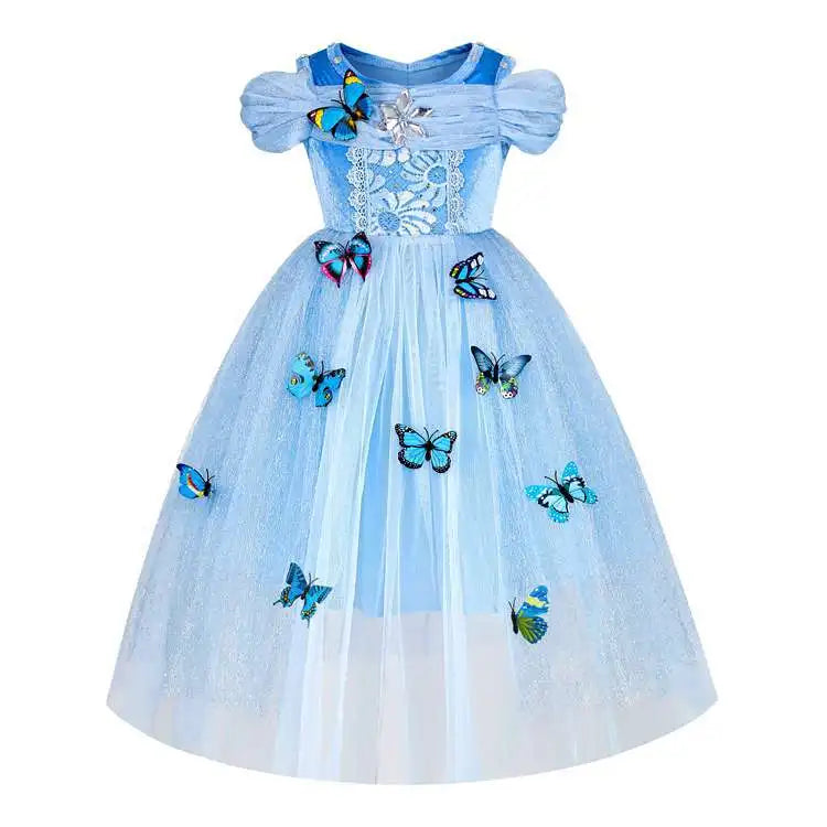 Kids Girls Cosplay Costume Children Summer Pageant Fantasy Cinderella Carnival Clothes Princess Birthday Dress 2-10 Yrs Clothes