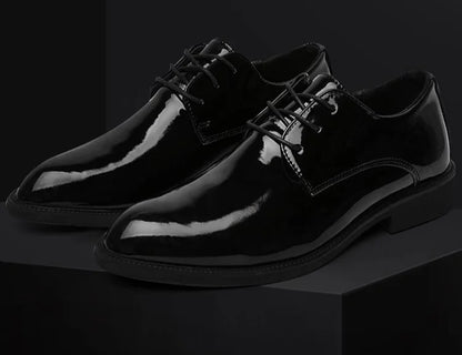 Autumn Winter Bright Upper Business Patent Leather Dress Shoes Man 2025 Trend Elegant Social Shoe for Men and Classic Party 39