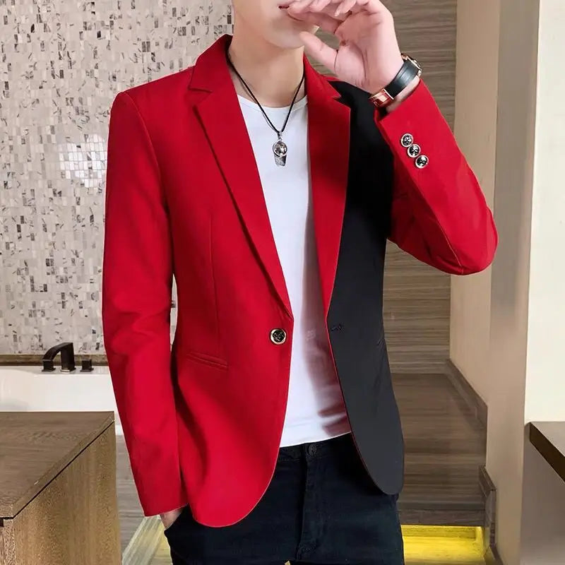 2022 Spring New Gradient Color Suit Jacket Men's Streetwear Korean Slim Fit Casual Blazer Wedding Business Clothing Suit Coats
