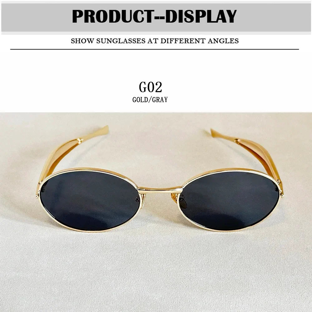 Oval Sunglasses Women Trendy 2025 Luxury Vintage Sunglass Fashion Glasses Dropshipping Lentes De Sol Mujer Lunette Soleil Femme