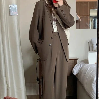 2025 New Spring Summer Elegant Office Lady Coat Loose Solid Thin Long Sleeved Women Blazer All-Match Casual Jacket