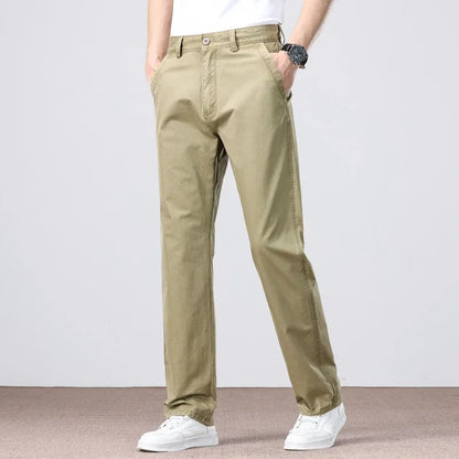 100% Cotton Straight Casual Pants Men's New Cargo Pocket Fashion Brand Comfortable High Quality Business Male Pants