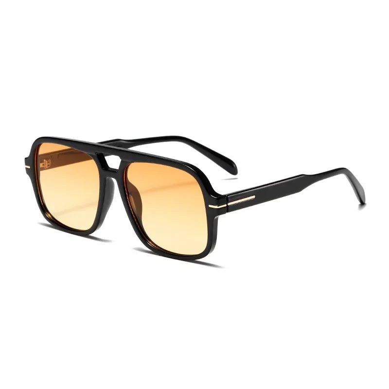 Double Bridge Square Aviator Sunglasses - UV400 Vintage Pilot Style, Retro Classic Sun Glasses for Men Women Unisex
