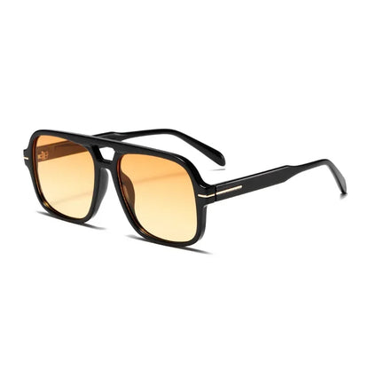 Double Bridge Square Aviator Sunglasses - UV400 Vintage Pilot Style, Retro Classic Sun Glasses for Men Women Unisex