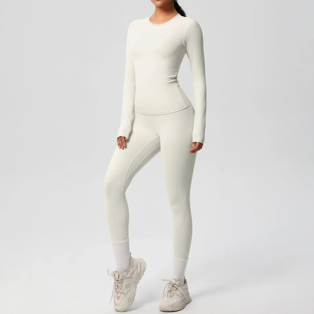2 PCS Sportswear Yoga Set Gym Clothes Yoga Suits For Women Fitness Set Tracksuits Sports Long Sleeve Crop Top Gym Leggings