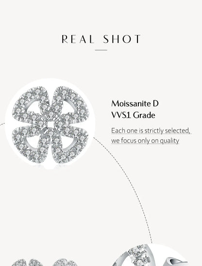 New Women Moissanite Gemstone Stud Earrings For Women Solid 925 Sterling Silver D Color Solitaire Fine Jewelry For Gift