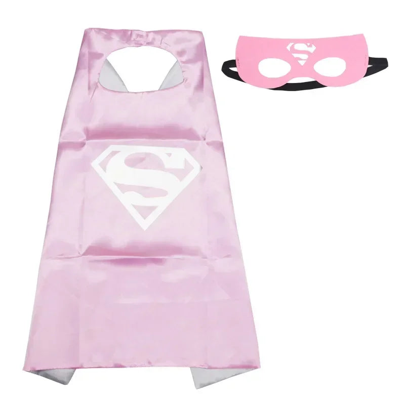 Superhero Masquerade Mask Cape Cloak Anime Spider Man Batman Cloak Action Figure Super Hero Toys Cosplay Child Party Gifts