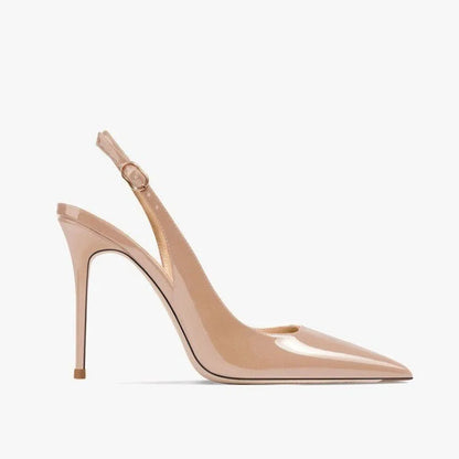 2026Summer Fashion Buckle Women's High Heels 10cm New Open Heel Party Dress Designer Pointed Toe Casual Sandals Zapatillas Mujer