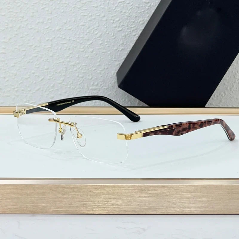 Luxury THE ARTIST I Rimless Sunglasses Alloy Acetate Designer Brand Fashion Design Irregular Square UV400 High Quality Men Women