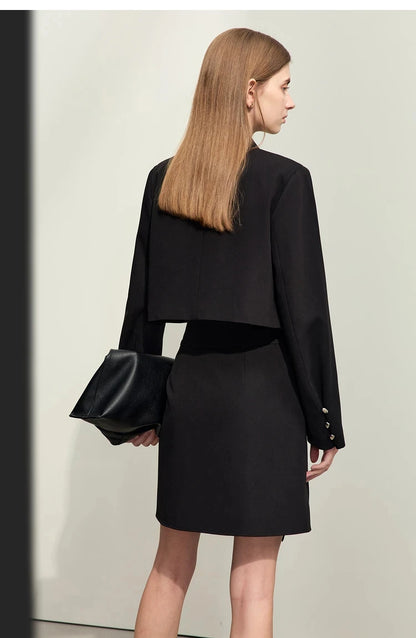 Minimalism Casual Shorts Skirts Women High Rase 2024 Autumn New Fashion Commuter Lady Straight Blazer A-Line Skirt 12343035