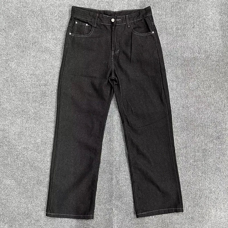 Korean Version New Denim Jeans Retro Men'S Casual Pants High Street Wide Leg Pants Loose Straight Leg Pants