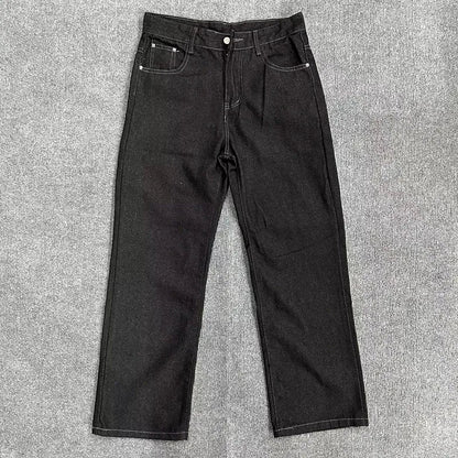 Korean Version New Denim Jeans Retro Men'S Casual Pants High Street Wide Leg Pants Loose Straight Leg Pants