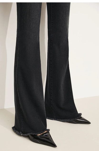 Jeans For Woman 2025 Winter New Slim-fit Warm Versatile Flared Pants Simple Commuter Casual Casual Woman Trousers 12344022