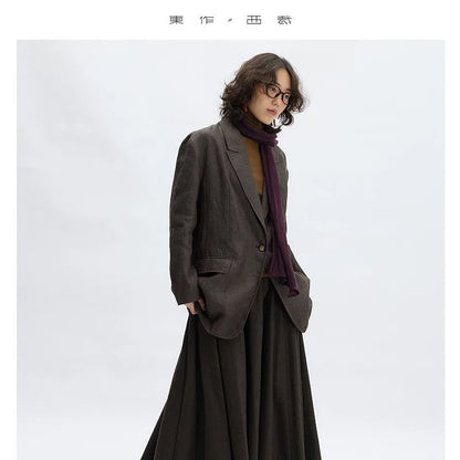 Simple and Understated~ One-Button Women's Blazer, Thin Spring/Summer Suit, New Casual Commuter Jacket, Loose Fit