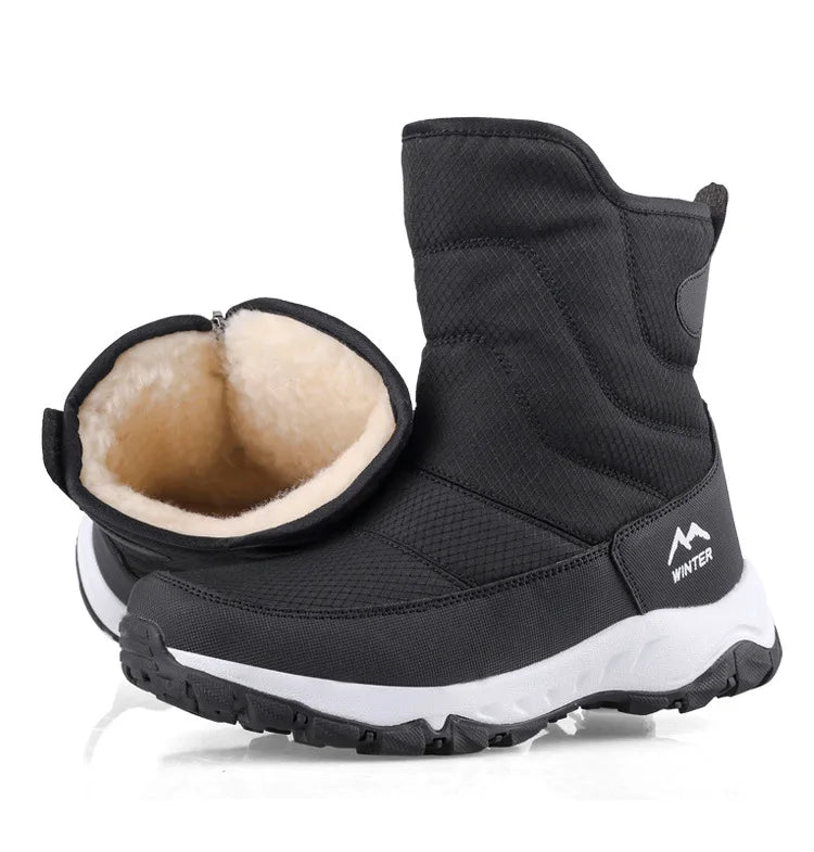 Brand Men Boots Winter Waterproof Snow Boots Unisex High Top Keep Warm Plus Outdoor Ankle Boots Male Cotton Casual Sneakers