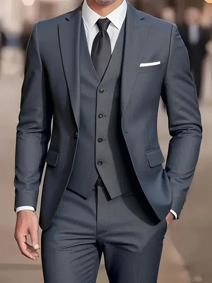 New Beige Suit Men Business Tuxedos Formal 3/2/1 Piece Dress Single Breasted Groom Groomsman Prom Wedding Party