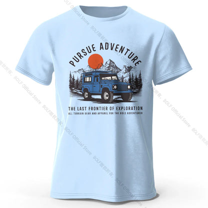 Wilderness Explorer Vintage Medal Printed Unisex Men Women T-Shirt Tees Tops 100% Cotton Topographic Graphic Bushcraft Wear