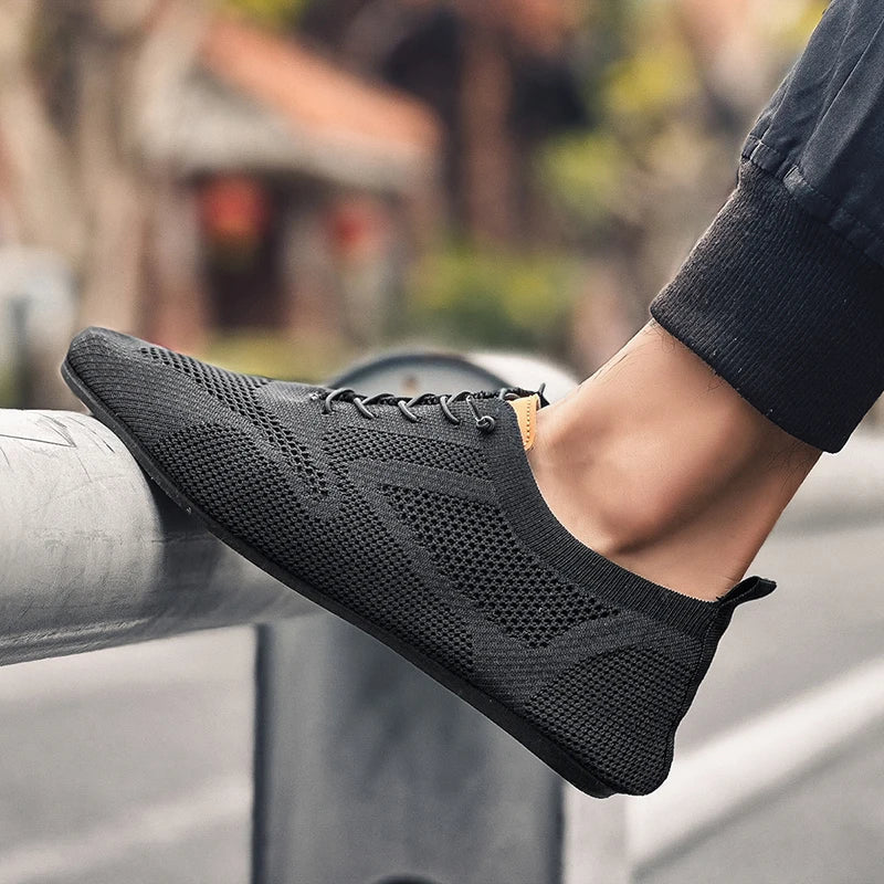 Summer Men Shoes Mesh Flat Outdoor High Quality Walking Shoes Comfortable Lace Up Breathable Non Slip Casual Man Shoe