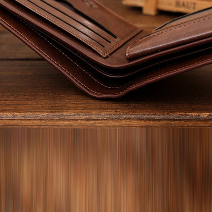 Men's Crocodile Pattern Genuine Leather Wallet - Small Bifold Clutch Purse with Secure Clamp