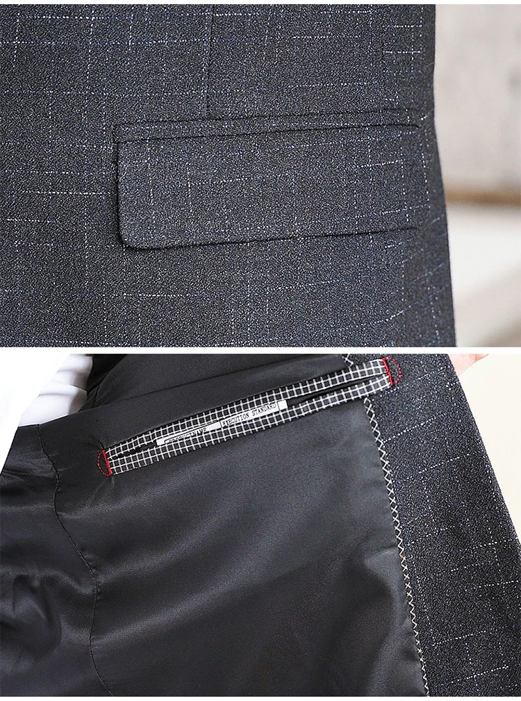 Fashion New (Suit + Trousers) Boutique Business British Dress Casual Party Slim Trend Handsome Two-Piece Suit