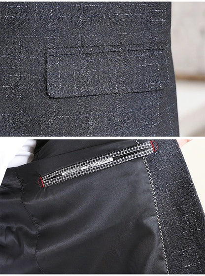 Fashion New (Suit + Trousers) Boutique Business British Dress Casual Party Slim Trend Handsome Two-Piece Suit