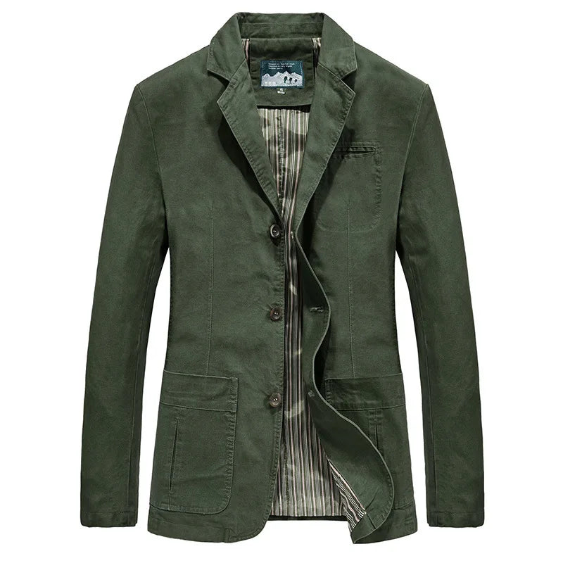 New Cotton Outdoor Comfortable Business Jacket for Men's Spring and Autumn Casual Fashion Suit for Men Blazers Jacket for Man