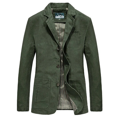 New Cotton Outdoor Comfortable Business Jacket for Men's Spring and Autumn Casual Fashion Suit for Men Blazers Jacket for Man