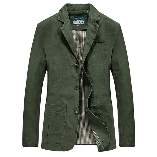 New Cotton Outdoor Comfortable Business Jacket for Men's Spring and Autumn Casual Fashion Suit for Men Blazers Jacket for Man