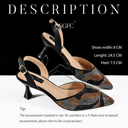 Festive Elegance Spot Goods Dazzling Heels and Chic Long Bag Clutch Perfect Combination Of Shoes And Bag for Special Occasions