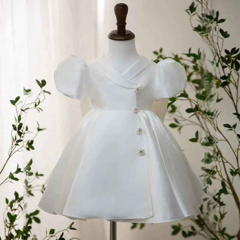 Classic Beading Princess Dresses For Kid Girls Birthday Party Infant Luxury Ball Gown Children Baptism Childen Formal Dresses