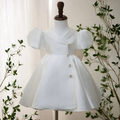Classic Beading Princess Dresses For Kid Girls Birthday Party Infant Luxury Ball Gown Children Baptism Childen Formal Dresses