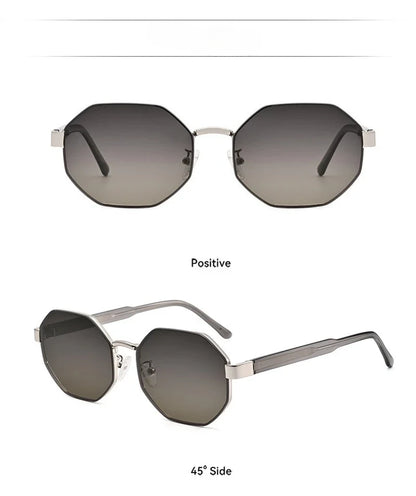 New Fashion Polygon Metal Frame Sunglasses  Women Sunglasses Men Luxury Brand Design Sun Glasses Women Mirror Gafas De Sol UV400