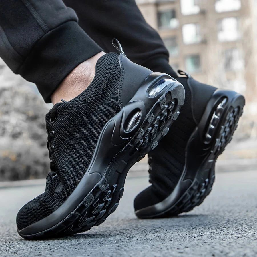 Air Cushion Work Safety Shoes For Men Women Breathable Work Sneakers Steel Toe Work Shoes Anti-puncture Safety Protective Shoes