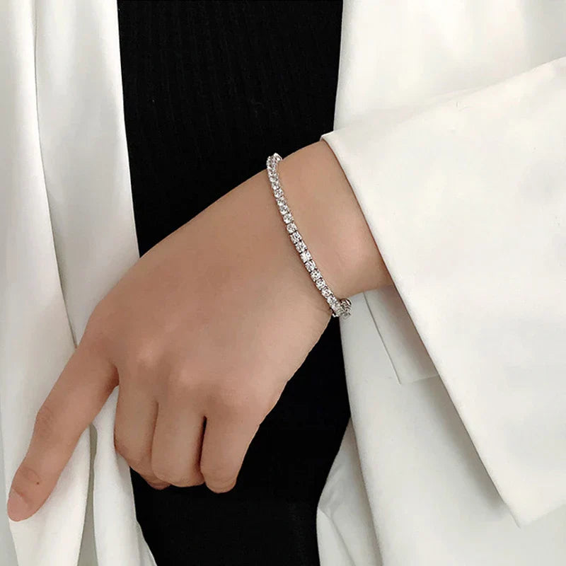 925 Sterling Silver Moissanite Bracelet 0.1ct 3mm D VVS1 Diamond with GRA for Women Sparkling Wedding Party Fine Jewelry