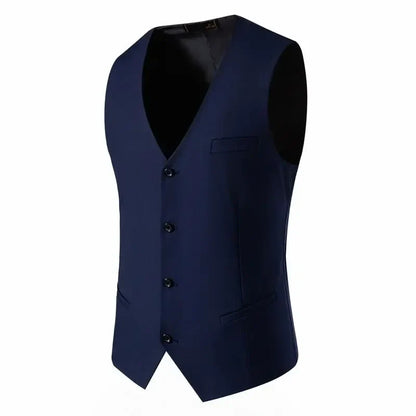 2024 New  Solid Color Men's Vest Versatile Suit Collar Slant Hem Mens Blazer Waistcoat  Dark Gray Black Red Navy-Blue  S-6XL