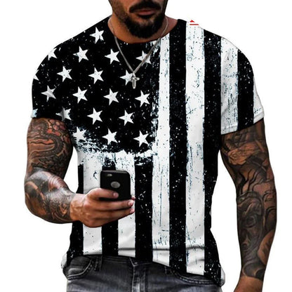 Summer Hot Selling Men's Creative Personality Soaring Eagle Animal 3D Printing Fun Casual Fashion T-shirt