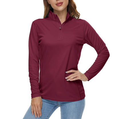UPF50+ Quick Dry Long Sleeve Performance T-Shirts Womens Sun Protection Running Hiking Fishing Tee Shirts Tops Outdoor