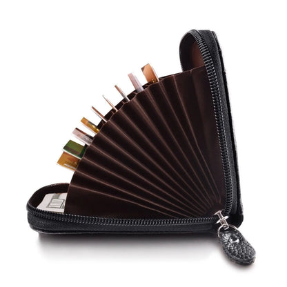 Portefeuille Homme en Cuir PU Véritable Porte-Cartes de Crédit Blocage RFID Pochette Zippée Homme Sac Multi-cartes Fermeture Éclair Haute Qualité