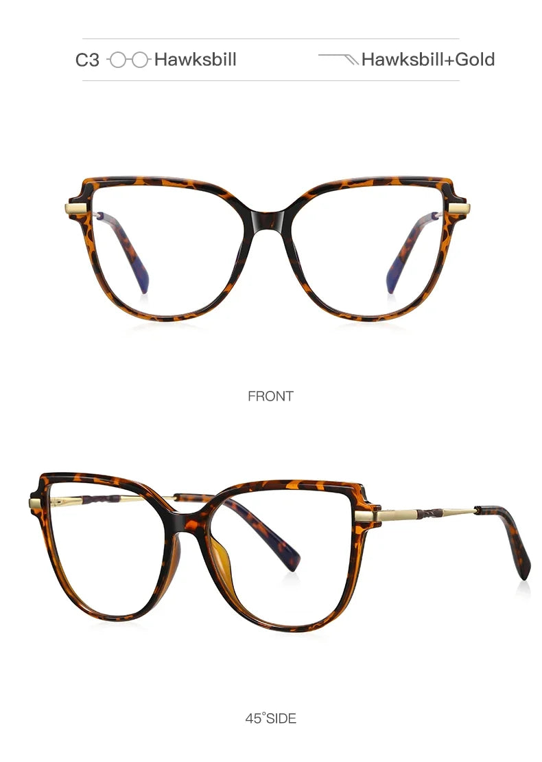 Stylish Large Frame Simple Geometric Design Anti-blue Light Reading Glasses Customized Prescription Available PFD2210